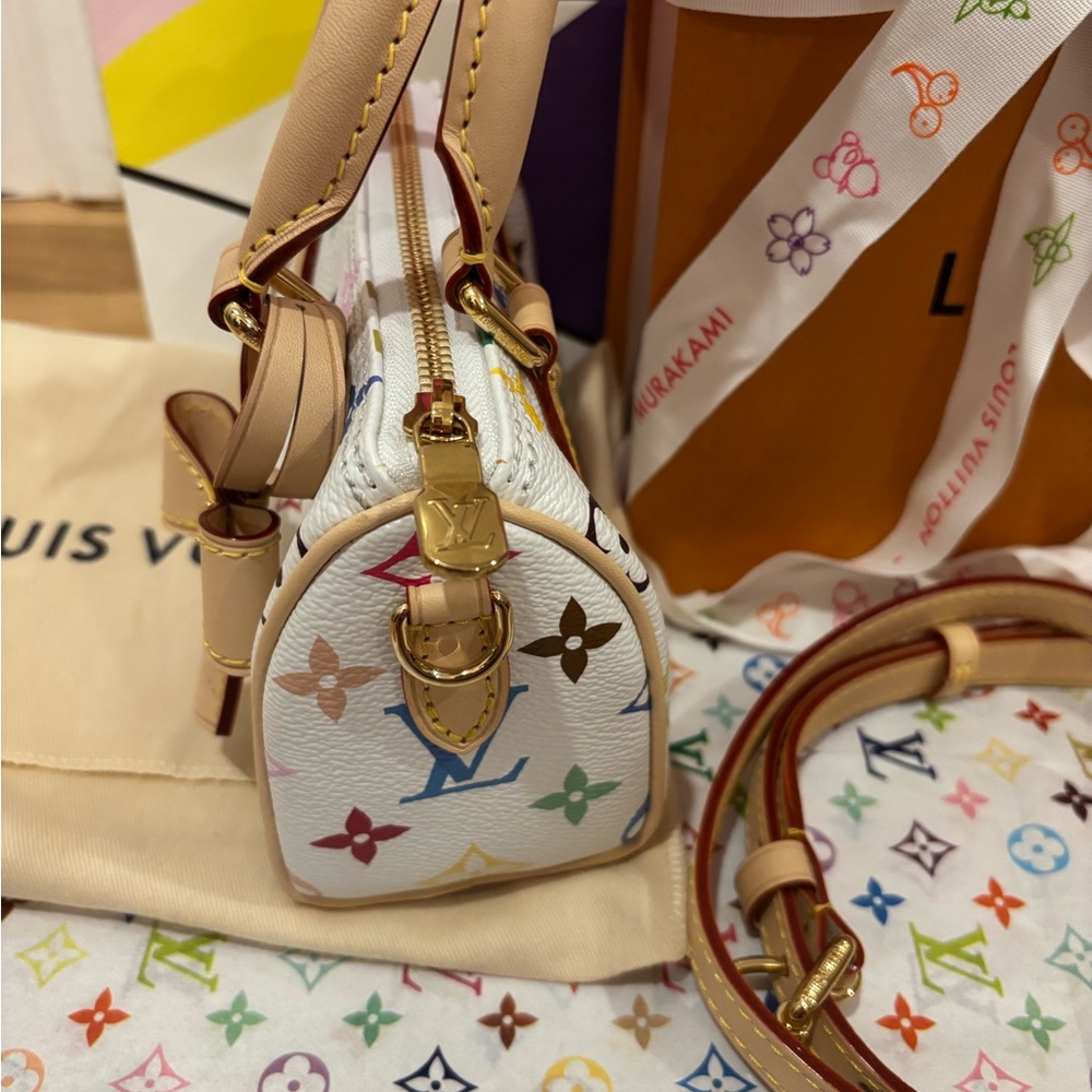 ***SOLD*** Louis Vuitton X Murakami 2025 White Multicolor Speedy Nano- NIB - Picture 8 of 15